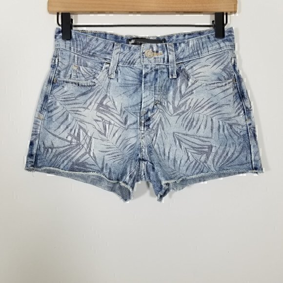 Levi's Print Jean Shorts Size 0 - Picture 1 of 6